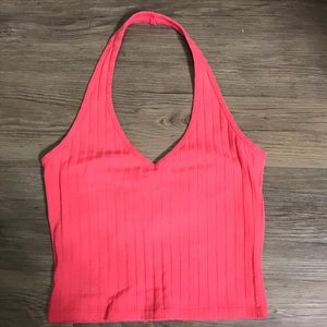 🌴Pink Hollister V-Neck Halter Crop Top🌴